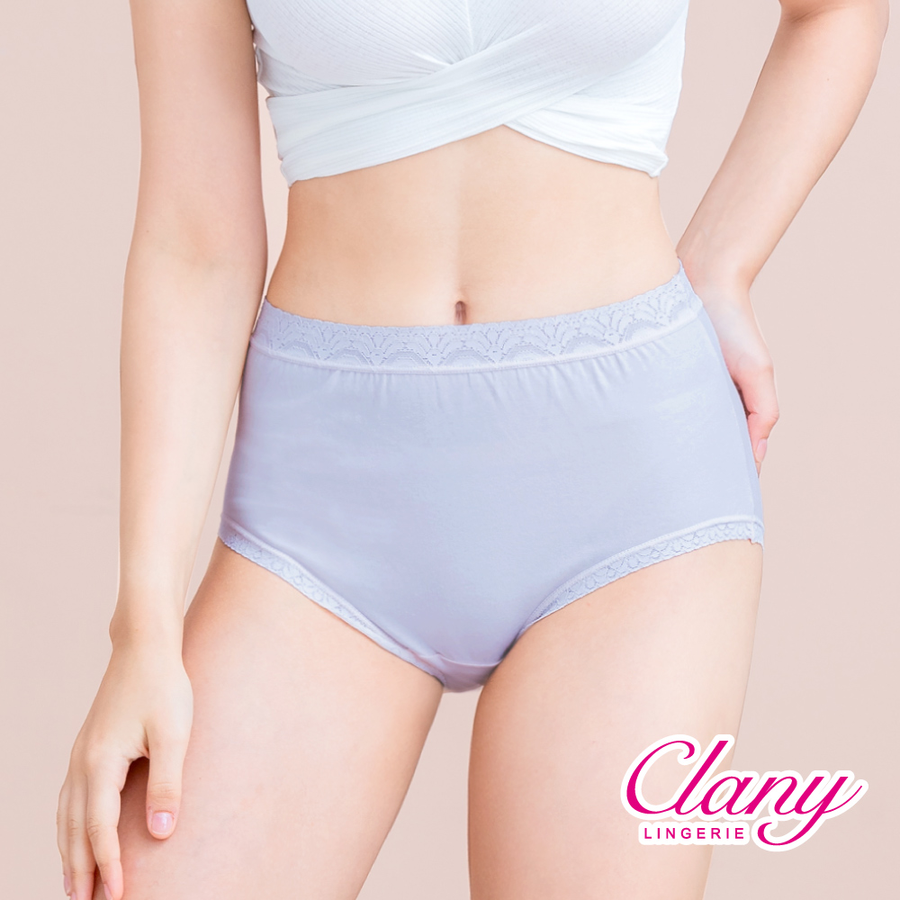 【Clany可蘭霓】 MIT親膚高腰透氣95%棉質 L-2XL內褲 雲朵灰 2195-61, , large