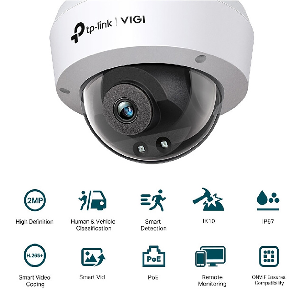 TP-LINK 昌運監視器組合 VIGI NVR1008H-8MP 主機+VIGI C220I 2MP半球網路攝影機*8, , large