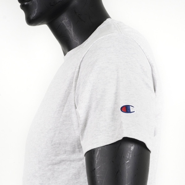 Champion 男 短袖上衣 T恤 美規 高磅數 純棉 舒適 休閒 圓領 純色 穿搭 淺麻灰 [T425-93H], , large