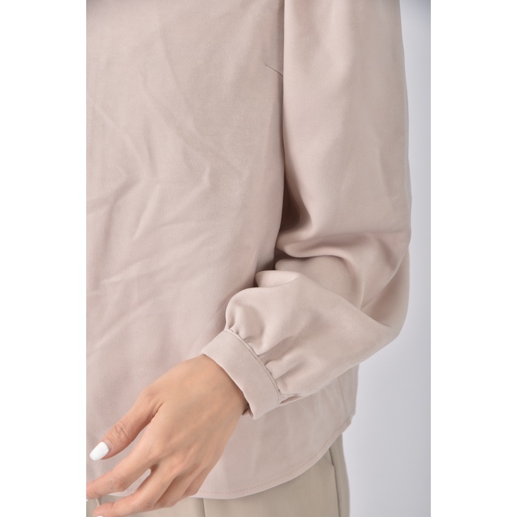 (S) double coco j韓牌低胸杏色長袖上衣二手衣, , large