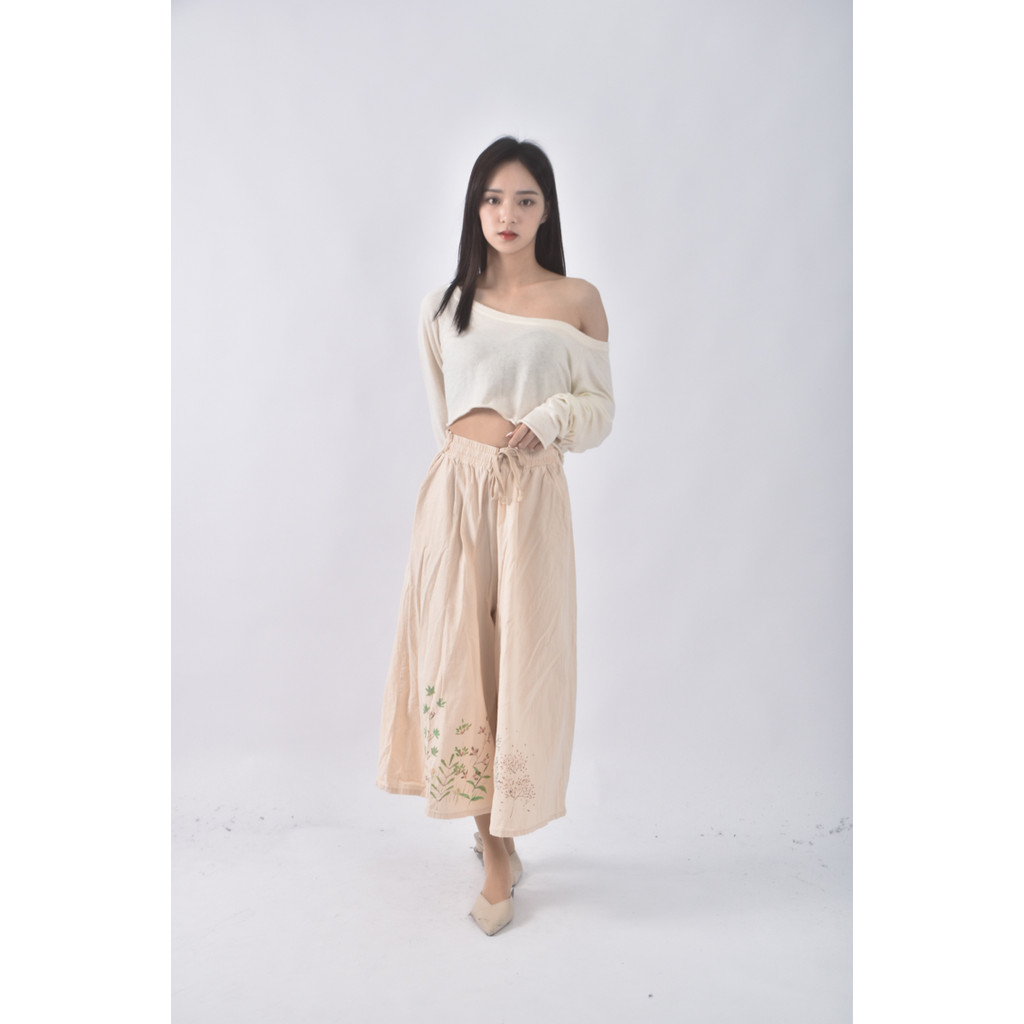 (XL) 精品高腰休閒杏色長褲二手衣, , large