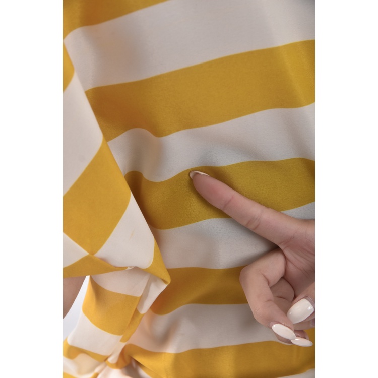 (XL) 質感條紋黃色洋裝二手衣, , large