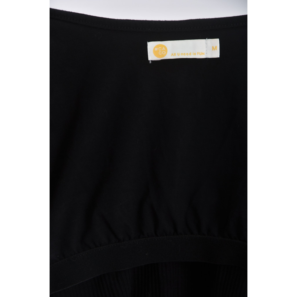 (S) caco無袖黑色上衣二手衣, , large