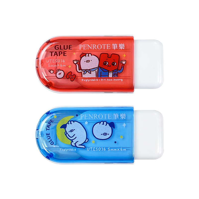 【PENROTE 筆樂】醜白兔MINI按壓點點膠 2款, , large