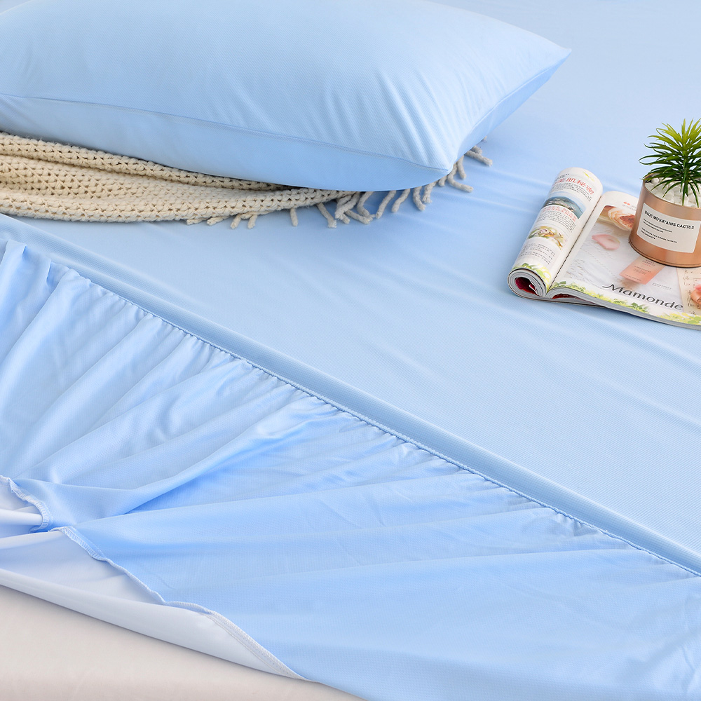 【FOCA】Ice Heart Blue | Professional nursing grade 100% ultra waterproof mattress protector - Double extra large, , large