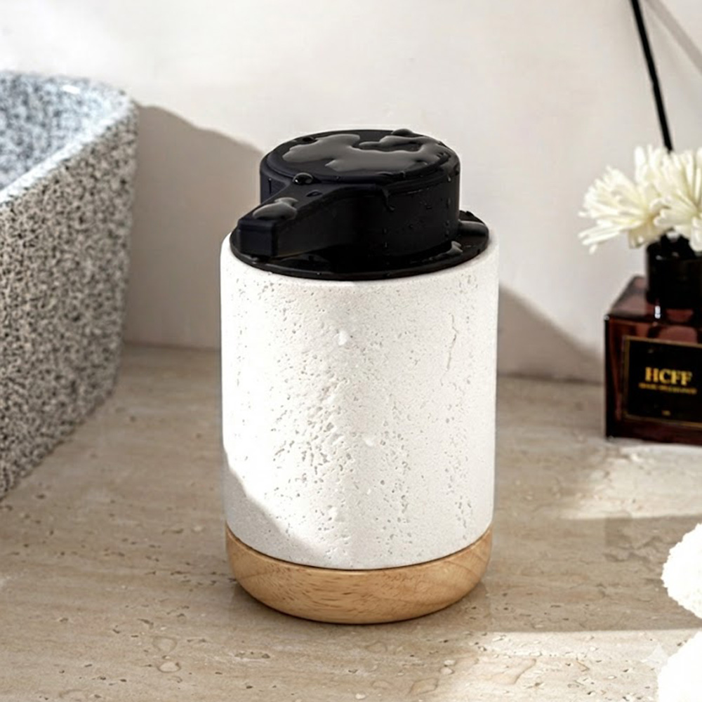 白蠟木岩石洗手機 250ML 慕斯瓶 給皂機 紅外線感應 洗手機 樹脂瓶身 白蠟木 仿岩石 充電 自動慕斯機 分裝瓶, , large