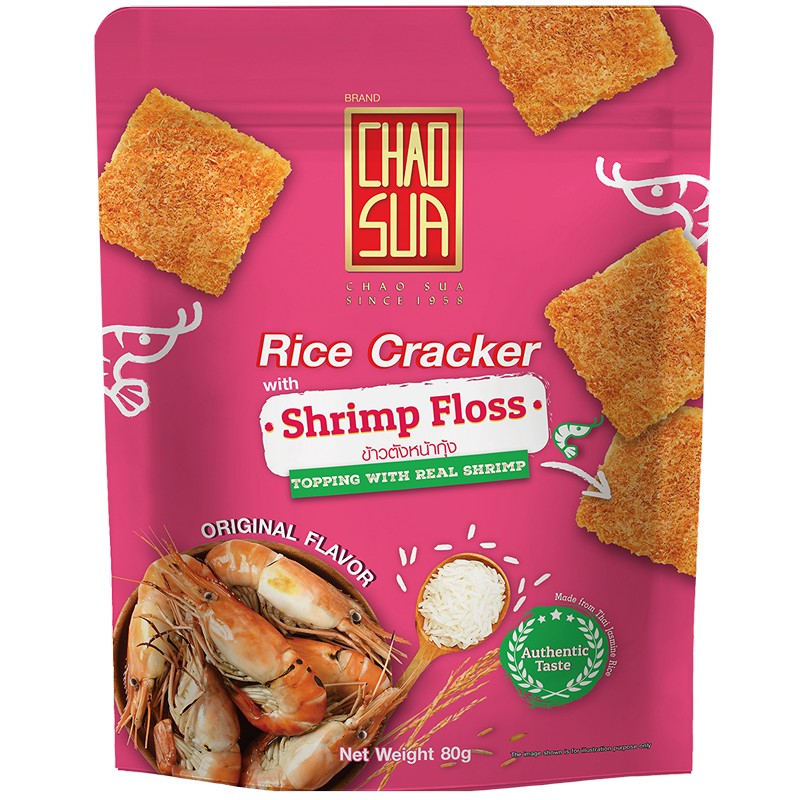 Rice cracker with shrimp floss, , large