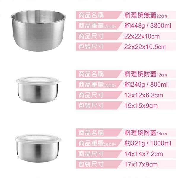 PERFECT 理想牌 極緻316不鏽鋼調理碗四入組 12+14+16+18cm-Leidea樂德兒, , large