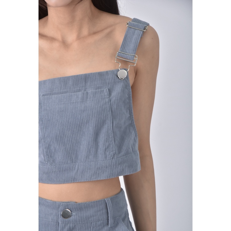 (S) 【安于晴Charlene私服】cider高腰質感吊帶兩件式藍色長褲二手衣, , large