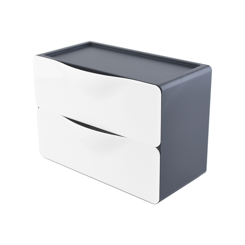 [O-Life] Stackable Desktop Drawer Cabinet-2 Drawers Gray Model, , large
