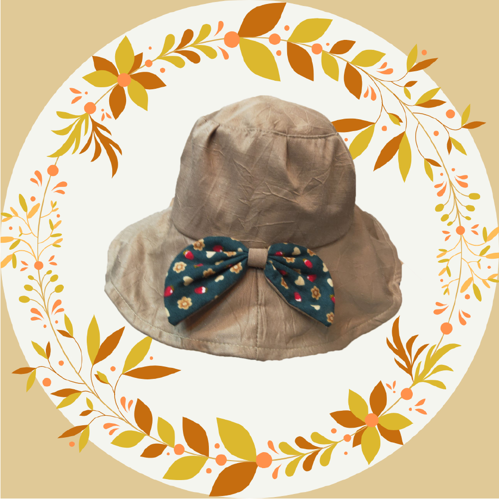 【現貨】細妹仔帽 淑女大帽沿 淑女帽 農村帽 遮陽帽 仕女帽 漁夫帽 花布帽, , large