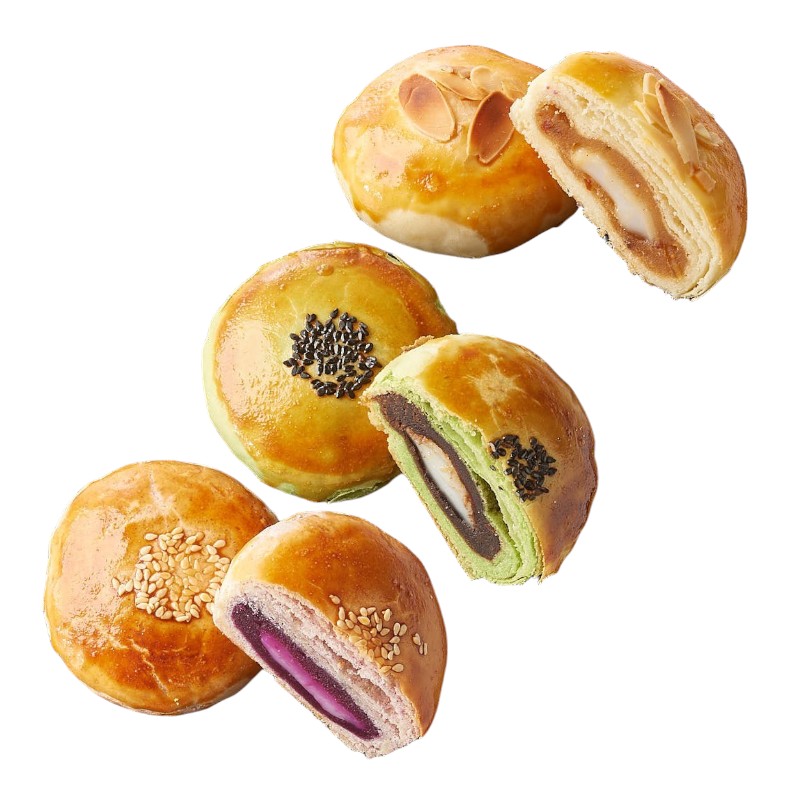 Fresh Baked Mochi Q Moon Cake 6pcs, , large