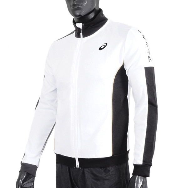 Asics 針織外套 男 立領外套 運動 訓練 休閒穿搭 亞瑟士 白 黑 [2033B751-100], , large