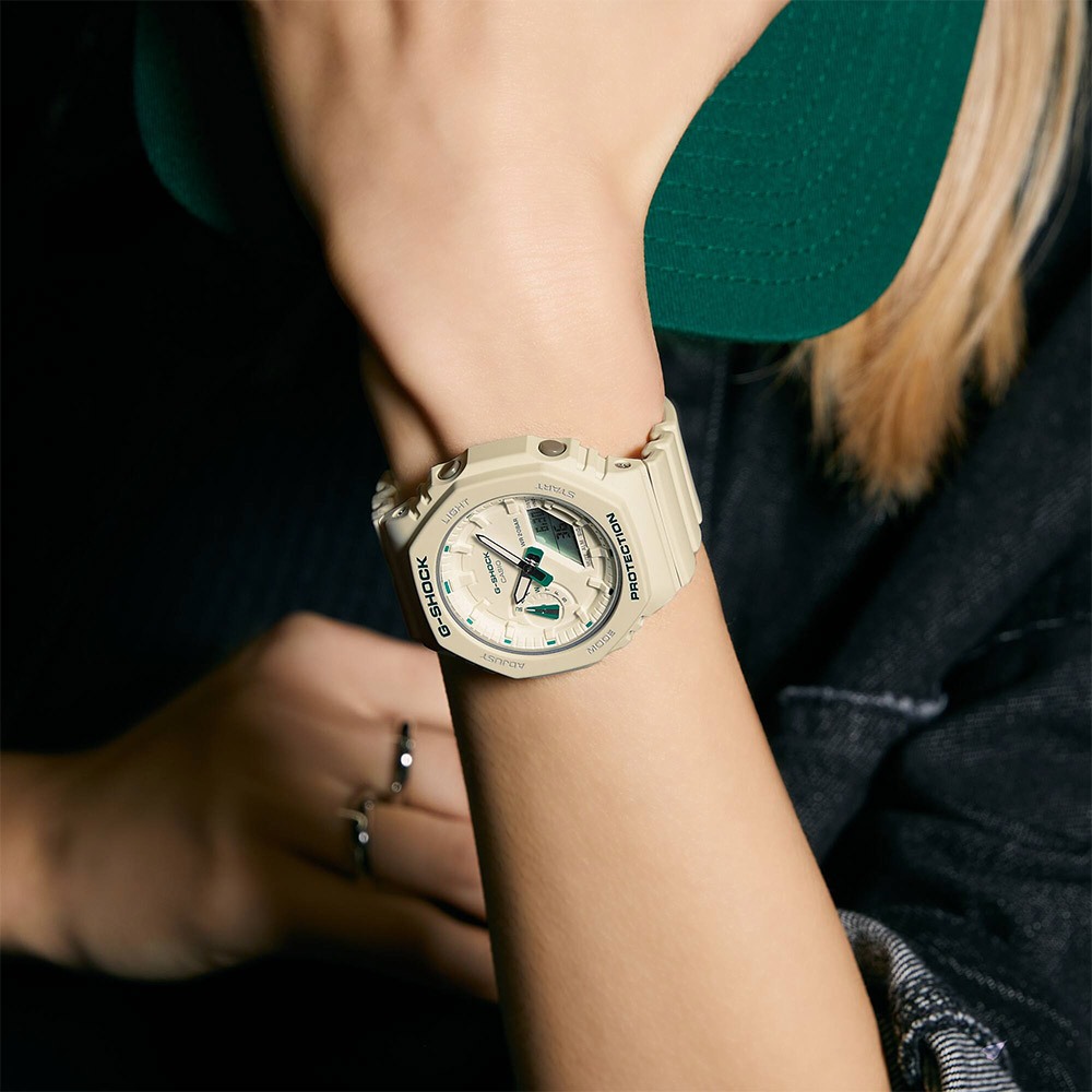 CASIO 卡西歐 G-SHOCK 摩登綠 八角女錶 GMA-S2100GA-7A, , large