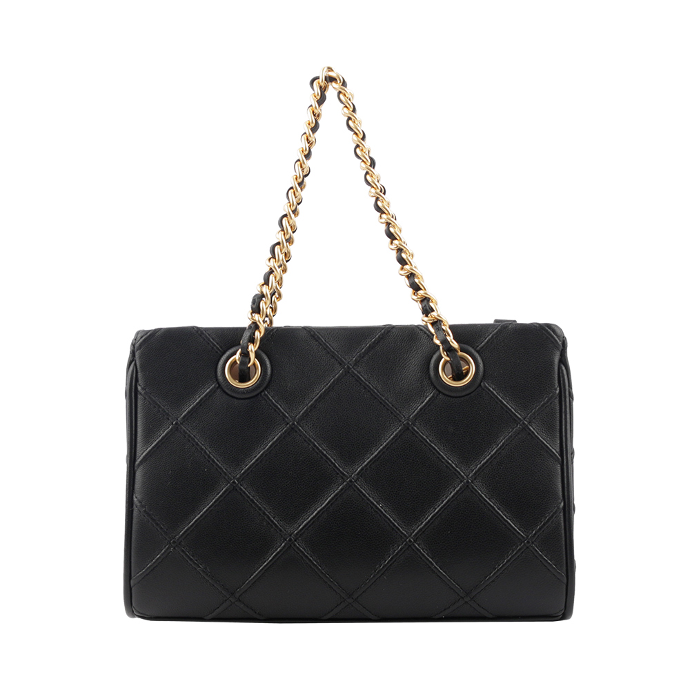 TORY BURCH Fleming 納帕皮革手提/斜背迷你二用托特包/黑色, , large