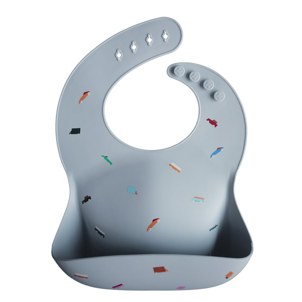 Mushie Silicone Bib - Retro Cars, , large