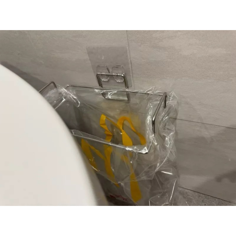 [熊好貼國際]垃圾袋掛架 廚餘架 台灣製造SGS認證304不鏽鋼 無痕掛勾 收納掛架 凹凸粗糙牆面可貼 壁掛垃圾桶, , large