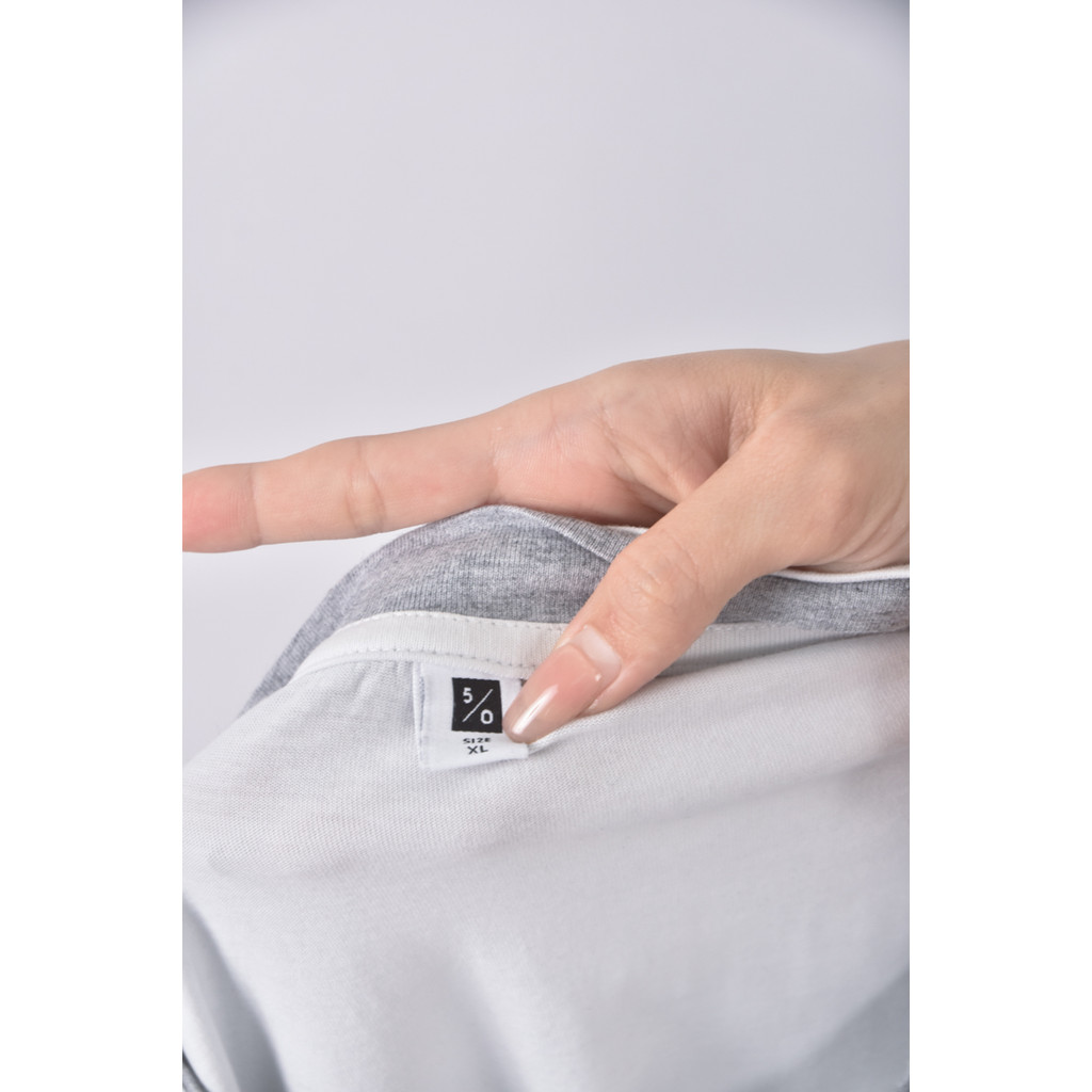 (2XL) fifty percent質感假兩件白色短袖上衣二手衣, , large