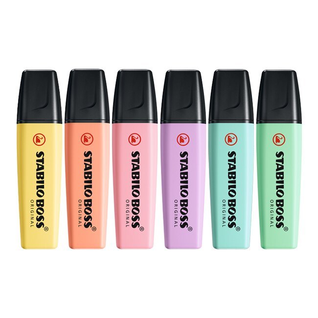 【德國天鵝STABILO】BOSS ORIGINAL Pastel 波士馬卡龍色經典螢光筆 4色-ST70/4-2, , large