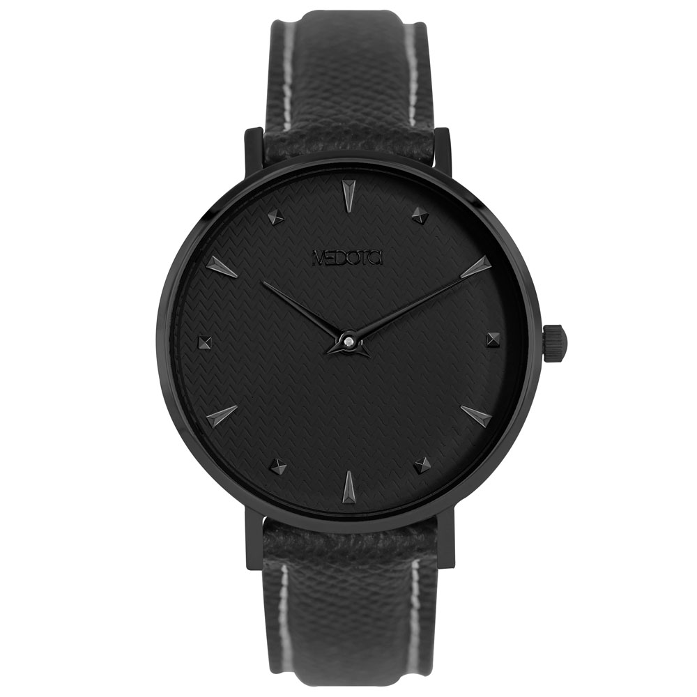 HOPE collection Minimalist dial elegant leather strap ladies watch-Black / HO-12402, , large