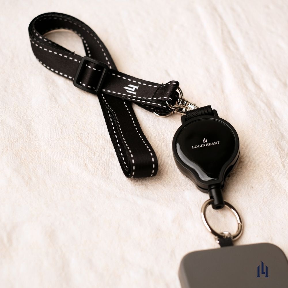 [LOGINHEART]台灣製造質感手機黑織背帶．可調節長度至140公分, , large