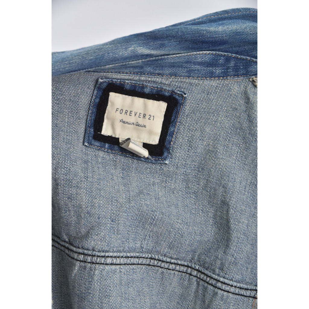 (L) forever21丹寧牛仔棉質純棉藍色外套二手衣, , large