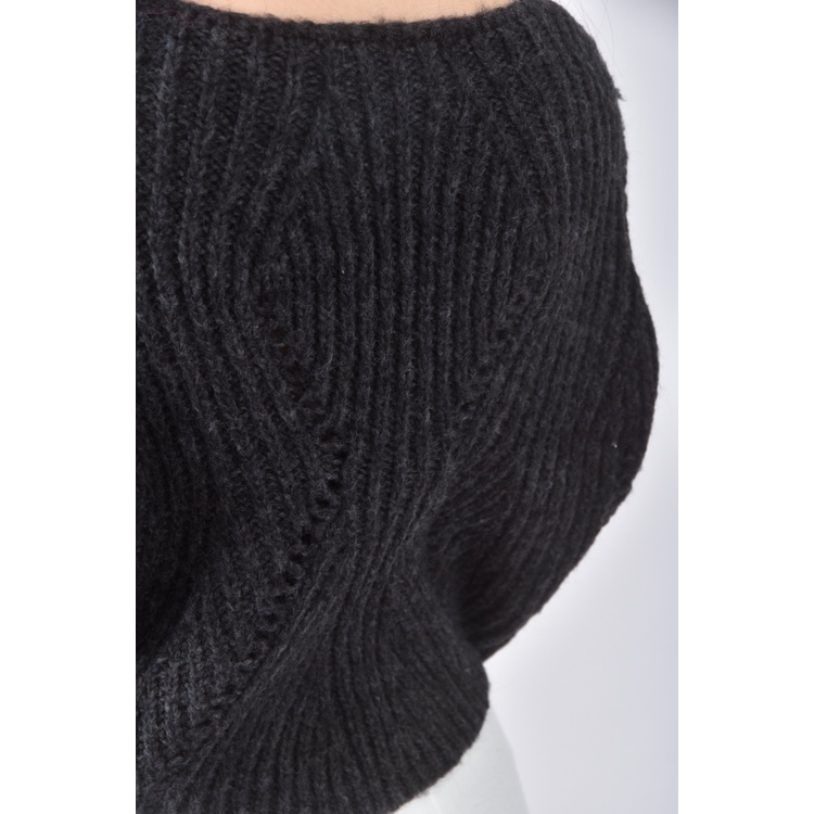 (F) baking soda韓牌修身短版質感V領黑色毛衣二手衣, , large