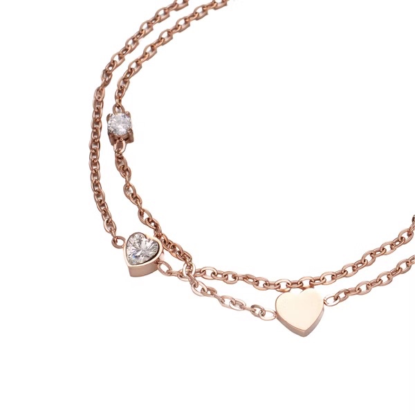 【ULOO】Twinkle 心語流光不鏽鋼手鍊-玫瑰金 UB2000430, , large