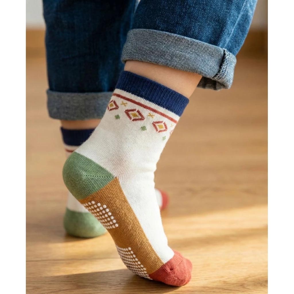 凱美棉業｜8雙組 純棉止滑童襪 童趣森林款 動物童襪 卡通童襪 可愛襪 男童女童襪 17-21cm, , large