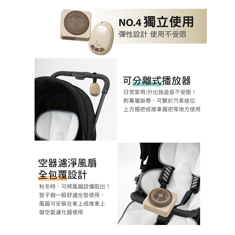 【芽比兔】嬰幼兒多功能安撫音樂通風推車坐墊, , large