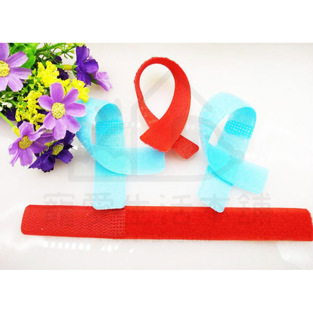 【寵愛生活本舖】彩色魔鬼氈固定帶2cm*18cm 寵物襪子固定帶 線材收納, , large