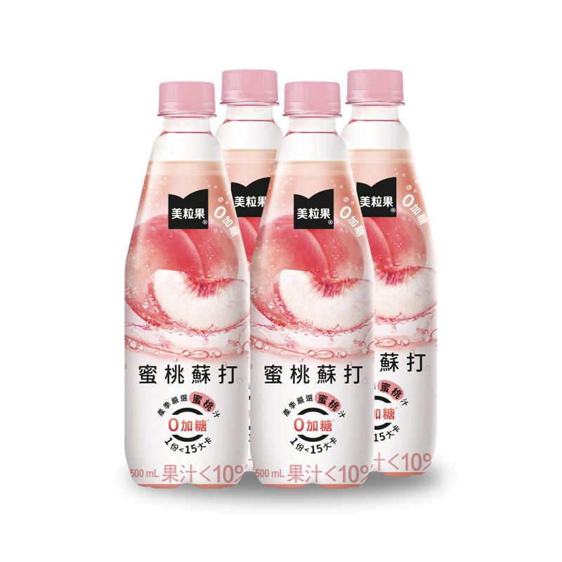美粒果零加糖蜜桃蘇打500ml, , large