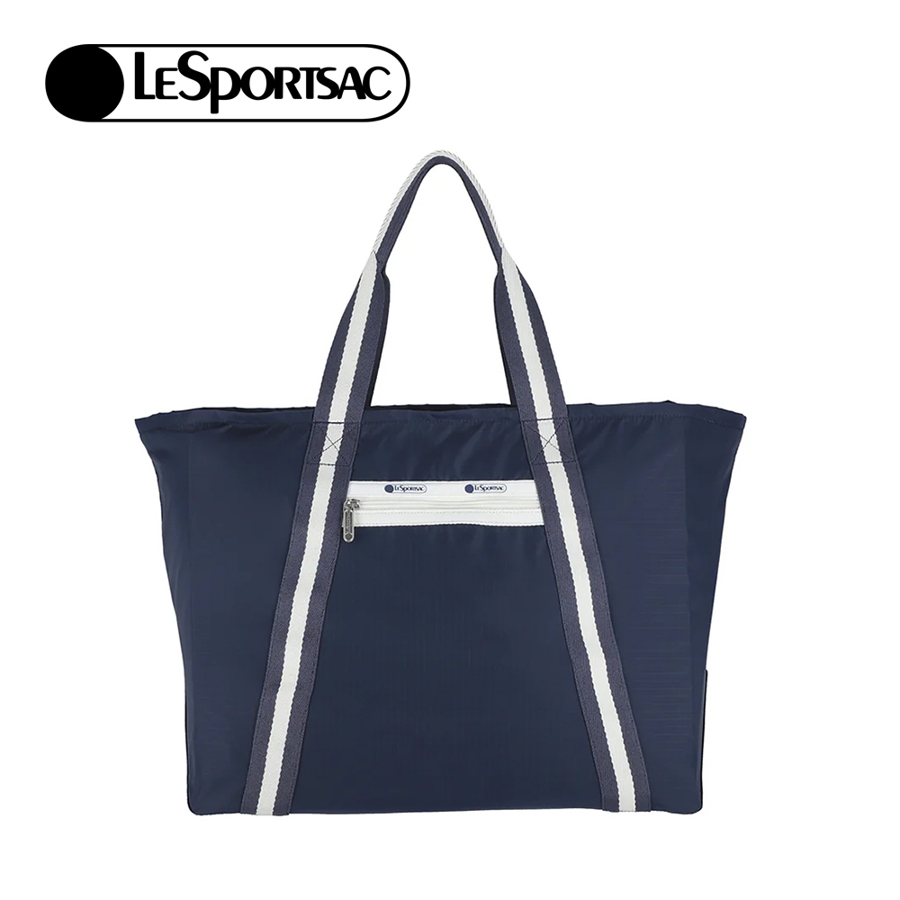 |快速出貨|Lesportsac E/W Everyday Tote 橫式日常托特包/ 滾邊深海藍, , large