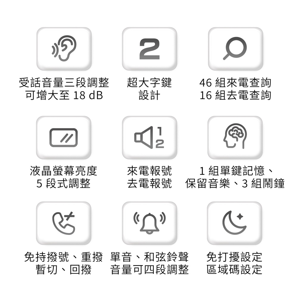 AIWA 愛華 超大字鍵助聽有線電話 ALT-891, , large