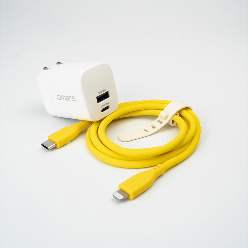 omars AC Portable Power Station+GaN 35W Adaptor+Lightning Cable-Yellow, , large