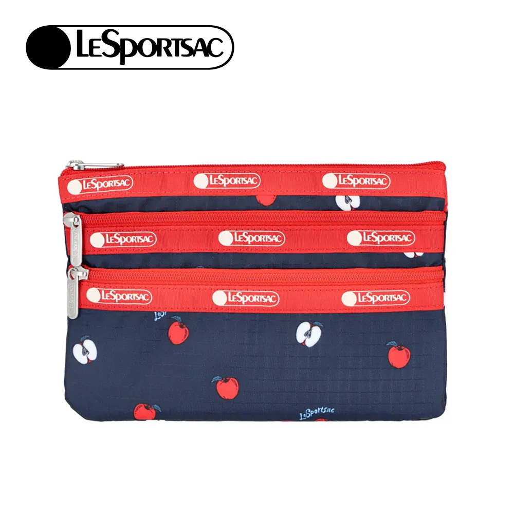 Lesportsac 3-Zip Cosmetic 三層拉鍊收納化妝包/ 小蘋果, , large