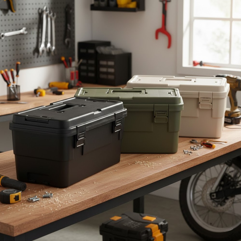 【AOTTO】15L多功能加厚軍規可疊加工具收納箱(AL-2033GN)