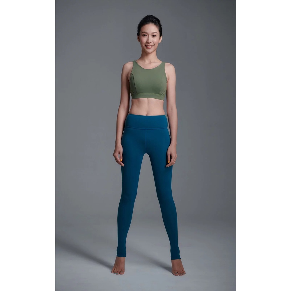 YOGA FLOW Hedy Bra - 極簡圓領短版上衣 - 蒼翠綠 Olive Green, , large