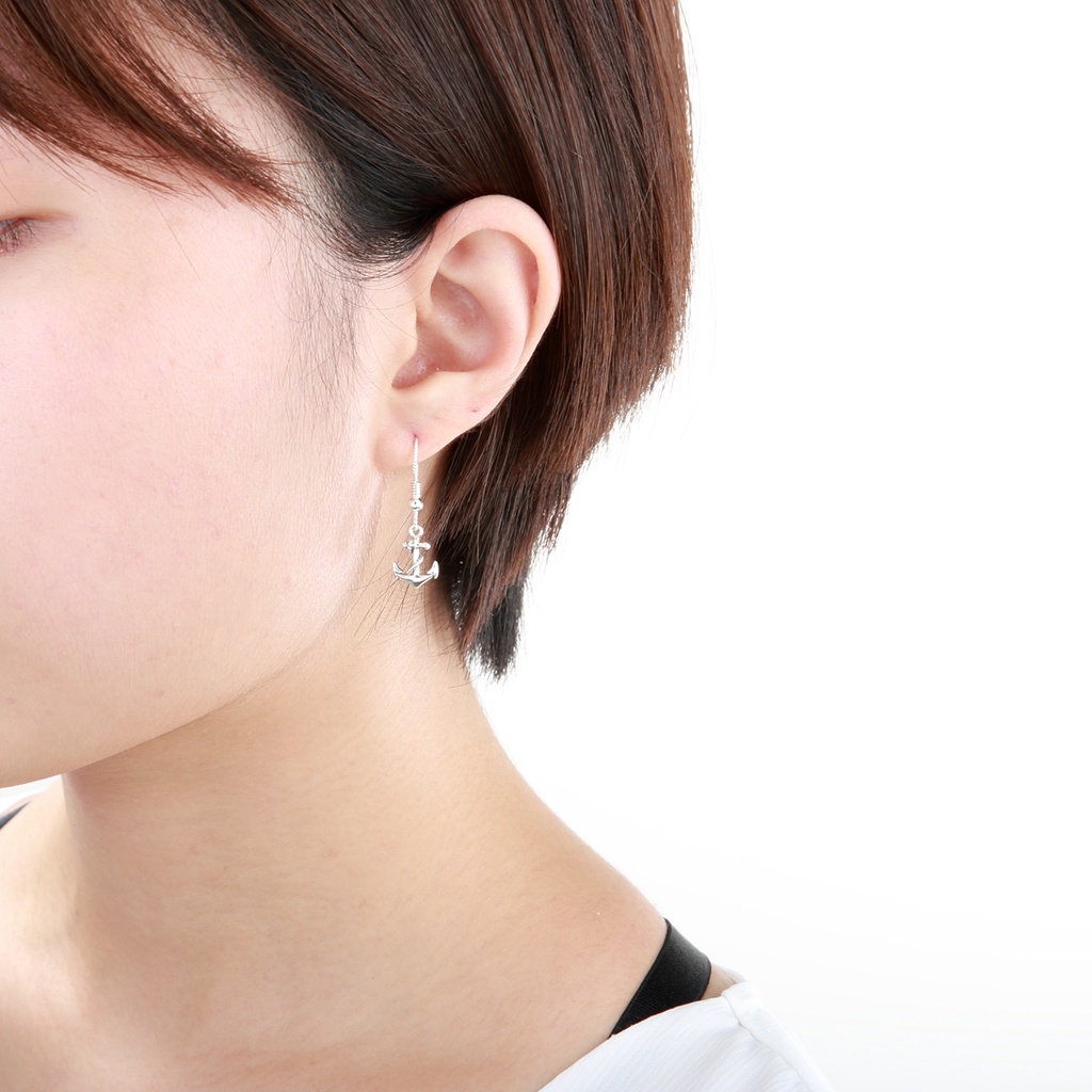 【Angel & Me】繩結 船錨 s925 純銀 耳環 耳勾 耳夾 生日 禮物, , large