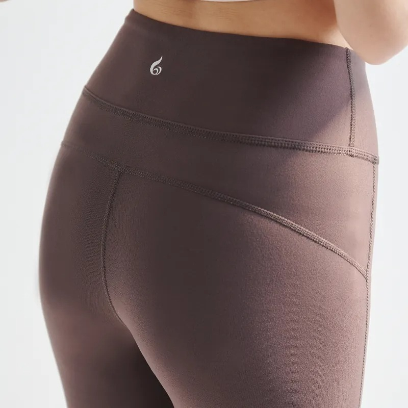 YOGA FLOW Slim Pants - 3D剪裁修身九分褲 - 咖啡灰 Bark, , large