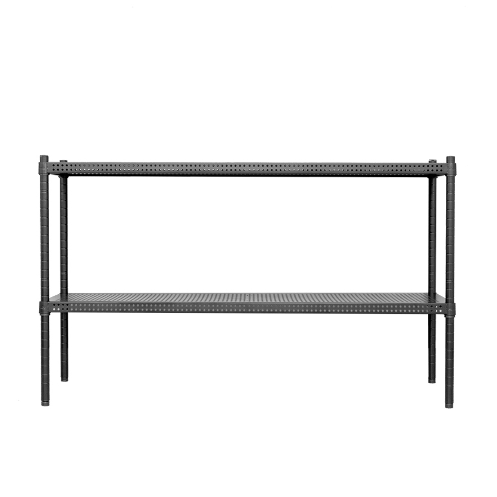 【Y HOUSE】90x35x60cm perforated board two-layer rack perforated board rack iron rack - black paint