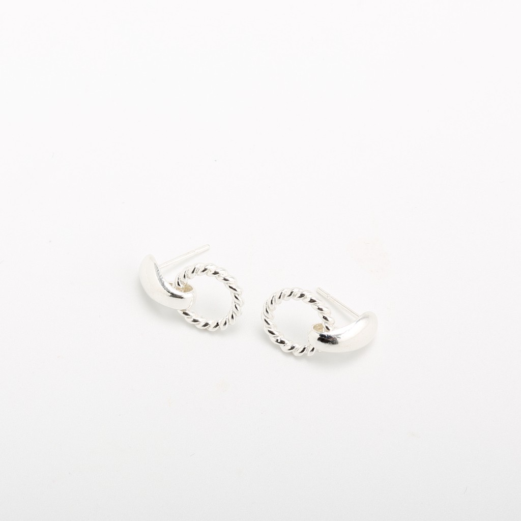 【Angel & Me 】經典 麻花 s925 純銀 耳環 生日 聖誕節 情人禮物, , large