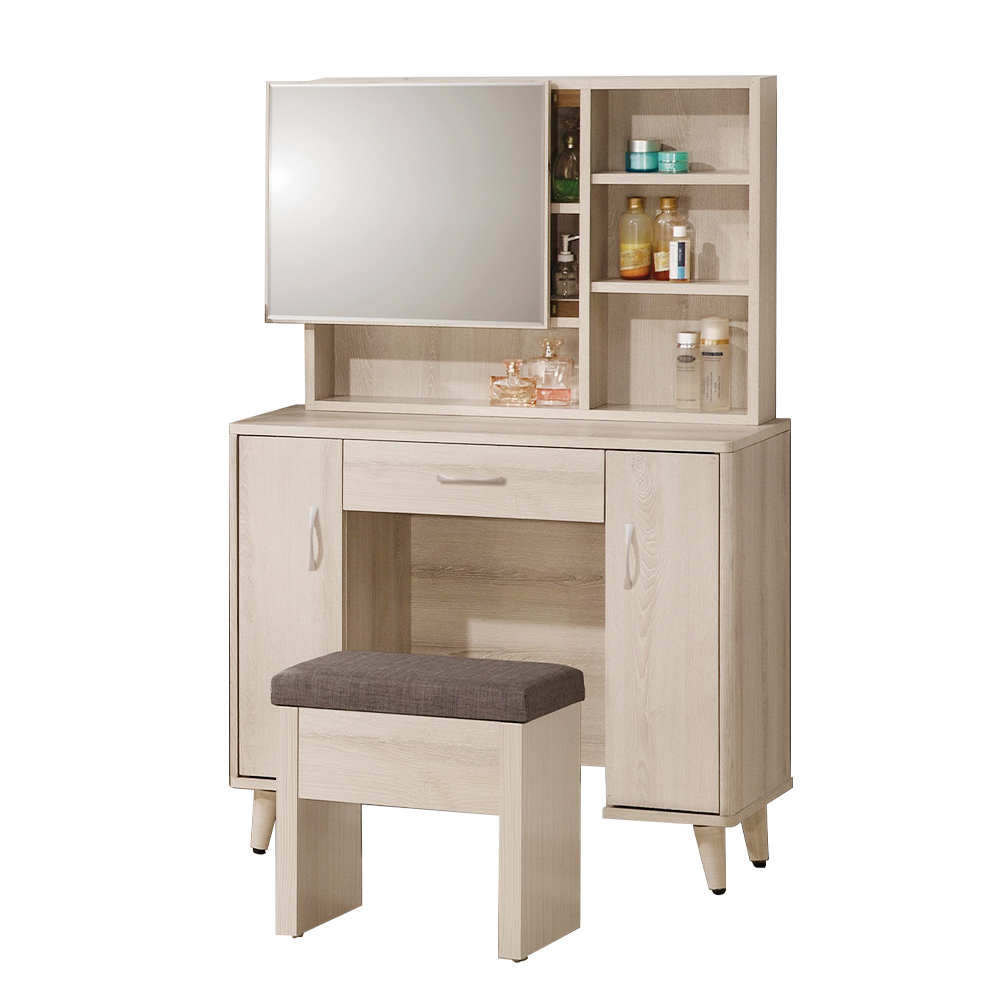 【唯熙傢俱】馬可橡木白3.2尺化妝台, , large