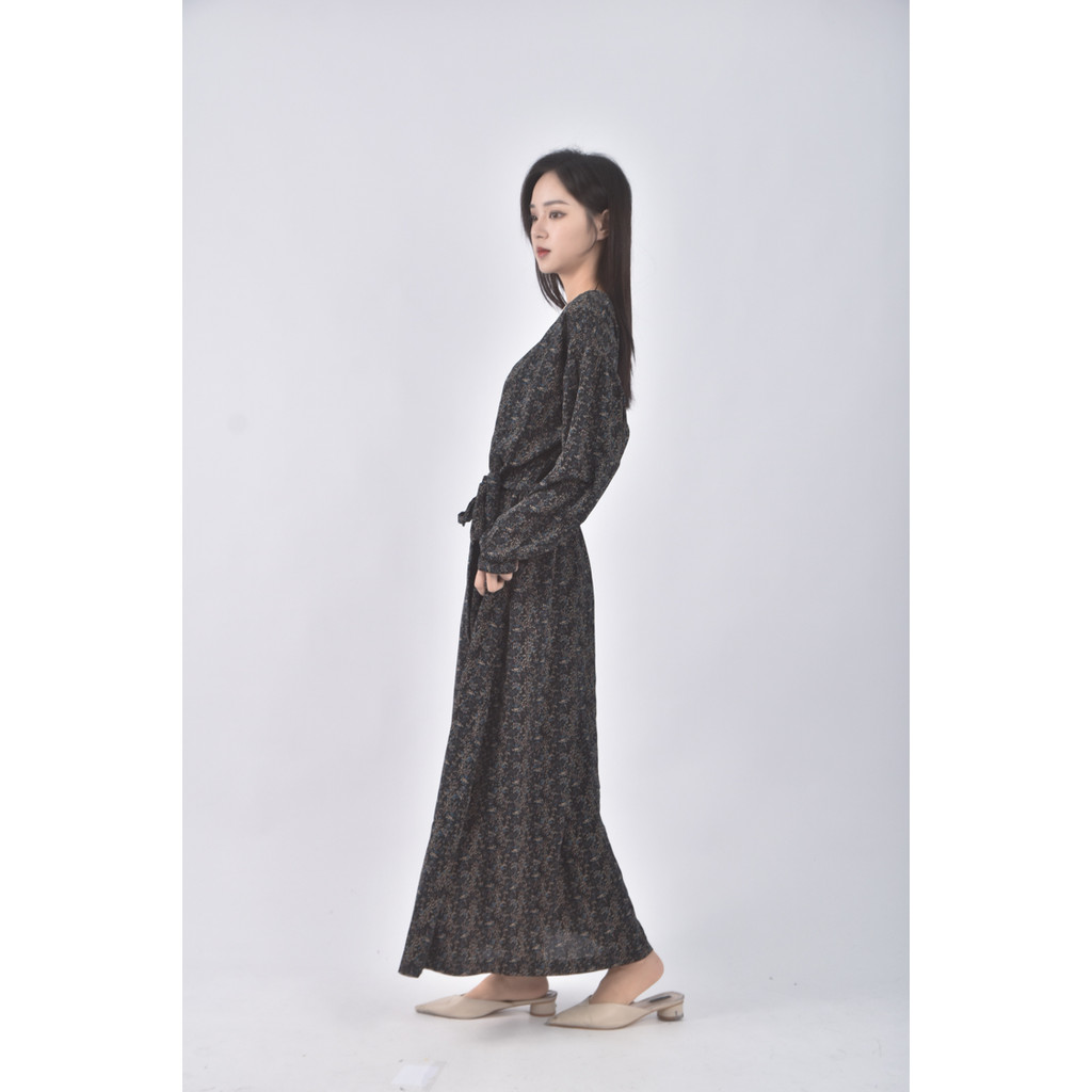 (M) be fore質感圓領黑色綁帶洋裝二手衣, , large