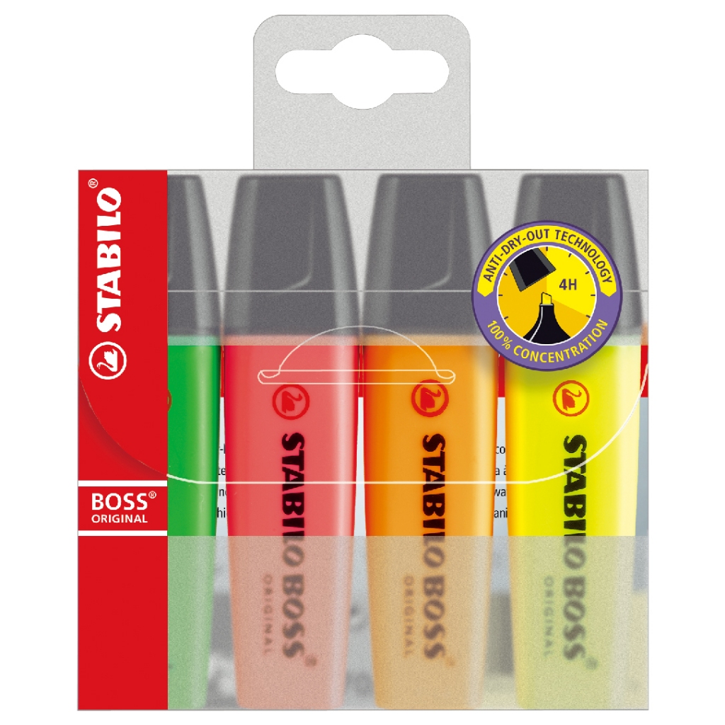 【德國天鵝STABILO】BOSS ORIGINAL 波士經典螢光筆6色(ST70/6), , large