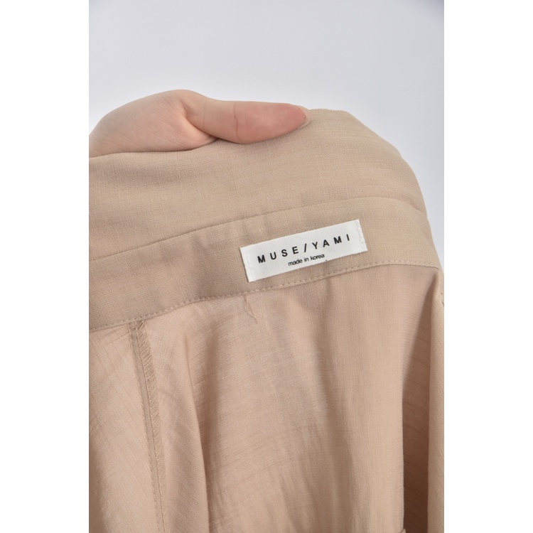 (S) muse yami韓牌排扣杏色短袖上衣二手衣, , large