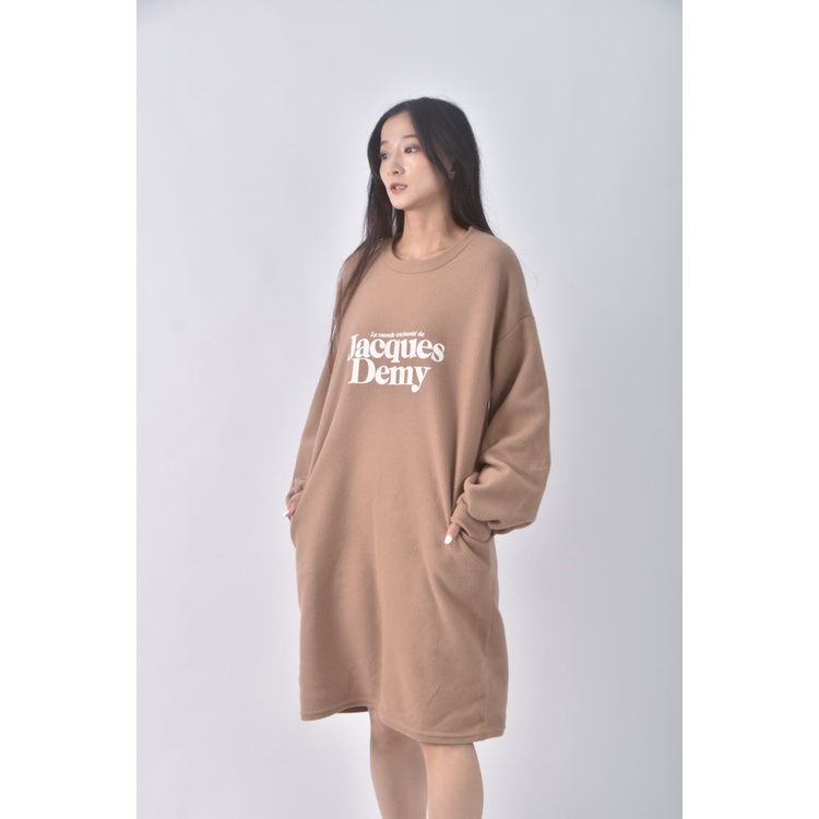 (XL) luck字母棕色洋裝二手衣, , large