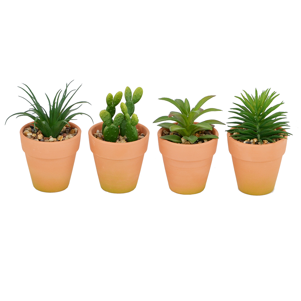 【YU Living】迷你人造陶盆植物四件組 仿真人造植物盆栽, , large