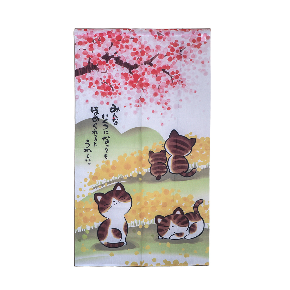 針織長門簾-85x150cm-嬉戲貓咪-2條, , large