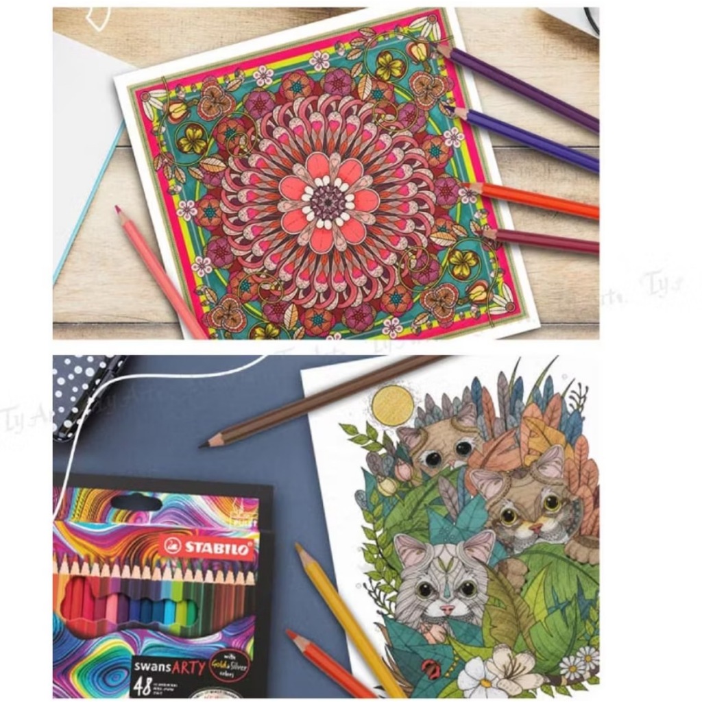 【德國天鵝STABILO】Swans ARTY 油性色鉛筆 顏色飽和 易上色12/24/36/48色(ST1520)24色, , large